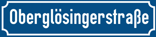 Straßenschild Oberglösingerstraße