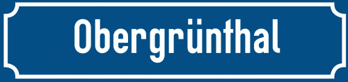 Straßenschild Obergrünthal