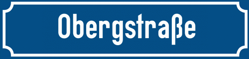 Straßenschild Obergstraße