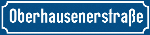 Straßenschild Oberhausenerstraße zum kostenlosen Download