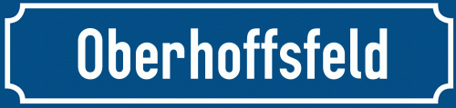 Straßenschild Oberhoffsfeld