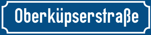 Straßenschild Oberküpserstraße zum kostenlosen Download