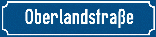 Straßenschild Oberlandstraße zum kostenlosen Download
