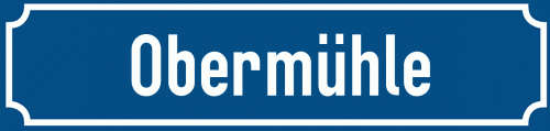 Straßenschild Obermühle zum kostenlosen Download