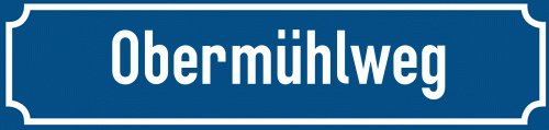 Straßenschild Obermühlweg zum kostenlosen Download