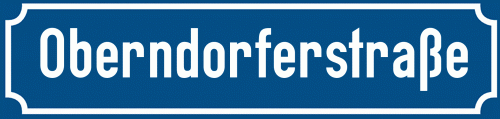 Straßenschild Oberndorferstraße zum kostenlosen Download