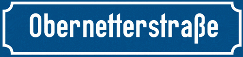 Straßenschild Obernetterstraße