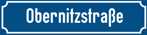 Straßenschild Obernitzstraße zum kostenlosen Download