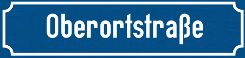 Straßenschild Oberortstraße zum kostenlosen Download