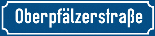 Straßenschild Oberpfälzerstraße zum kostenlosen Download