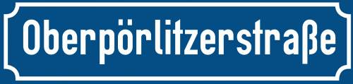 Straßenschild Oberpörlitzerstraße zum kostenlosen Download