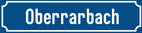 Straßenschild Oberrarbach