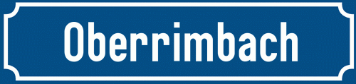 Straßenschild Oberrimbach zum kostenlosen Download