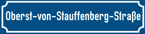 Straßenschild Oberst-von-Stauffenberg-Straße