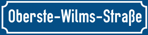 Straßenschild Oberste-Wilms-Straße