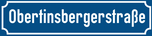 Straßenschild Obertinsbergerstraße