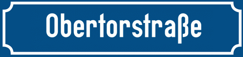 Straßenschild Obertorstraße zum kostenlosen Download