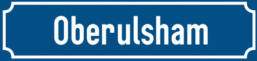 Straßenschild Oberulsham zum kostenlosen Download