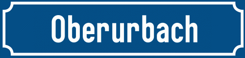 Straßenschild Oberurbach zum kostenlosen Download