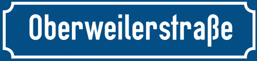 Straßenschild Oberweilerstraße