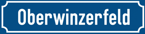 Straßenschild Oberwinzerfeld zum kostenlosen Download