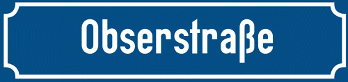 Straßenschild Obserstraße zum kostenlosen Download