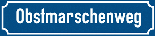 Straßenschild Obstmarschenweg zum kostenlosen Download