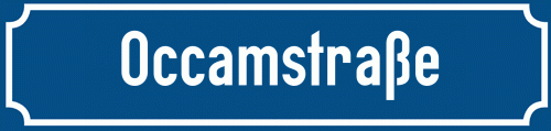 Straßenschild Occamstraße