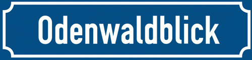 Straßenschild Odenwaldblick