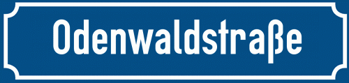 Straßenschild Odenwaldstraße zum kostenlosen Download
