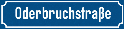 Straßenschild Oderbruchstraße zum kostenlosen Download