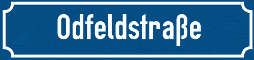 Straßenschild Odfeldstraße zum kostenlosen Download