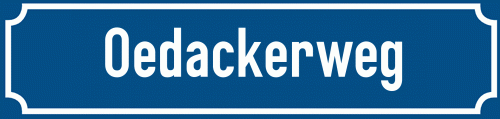Straßenschild Oedackerweg zum kostenlosen Download