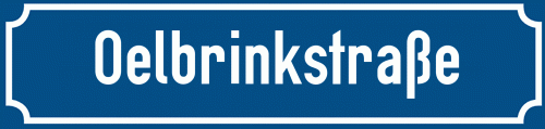 Straßenschild Oelbrinkstraße