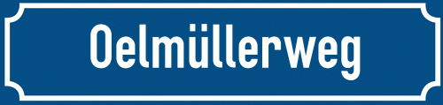 Straßenschild Oelmüllerweg zum kostenlosen Download