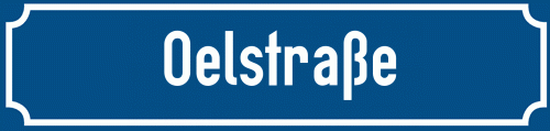 Straßenschild Oelstraße zum kostenlosen Download