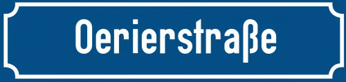 Straßenschild Oerierstraße