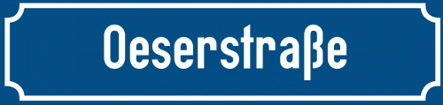 Straßenschild Oeserstraße