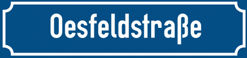 Straßenschild Oesfeldstraße