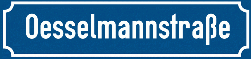 Straßenschild Oesselmannstraße zum kostenlosen Download