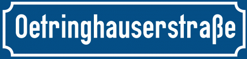 Straßenschild Oetringhauserstraße