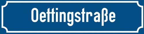 Straßenschild Oettingstraße
