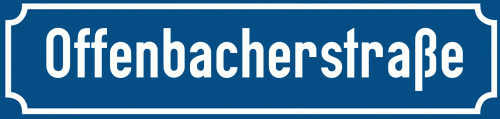 Straßenschild Offenbacherstraße zum kostenlosen Download