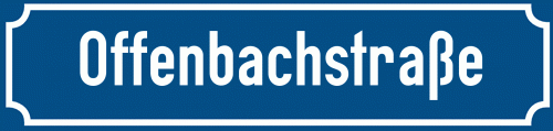 Straßenschild Offenbachstraße zum kostenlosen Download