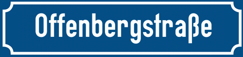 Straßenschild Offenbergstraße zum kostenlosen Download