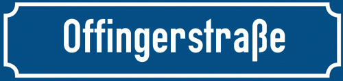 Straßenschild Offingerstraße zum kostenlosen Download