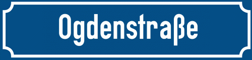 Straßenschild Ogdenstraße