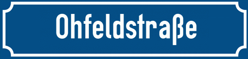 Straßenschild Ohfeldstraße