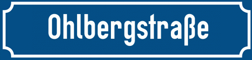 Straßenschild Ohlbergstraße zum kostenlosen Download