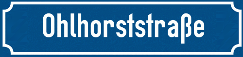 Straßenschild Ohlhorststraße
